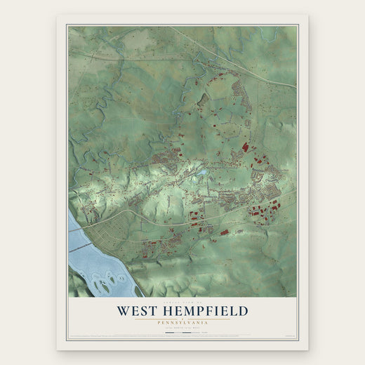 West Hempfield, Pennsylvania map print, the full design