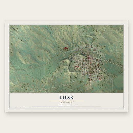 Lusk, Wyoming map print, the full design