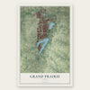 Grand Prairie, Texas map print, the full design