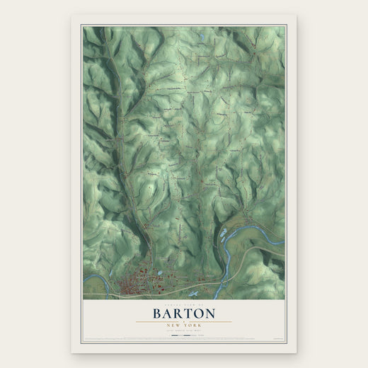 Barton, New York map print, the full design