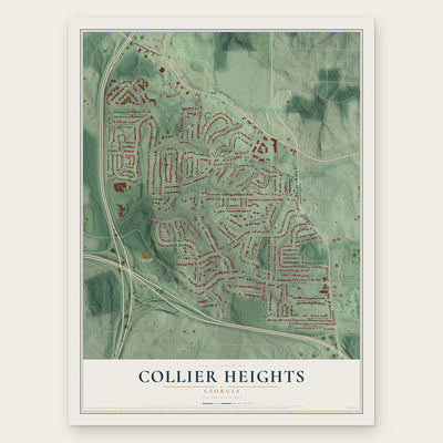 Collier Heights, Georgia map print, the full design