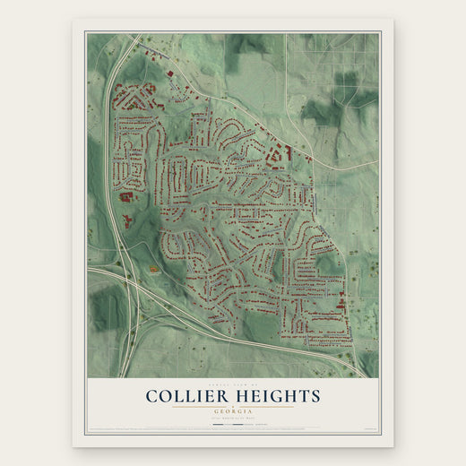 Collier Heights, Georgia map print, the full design
