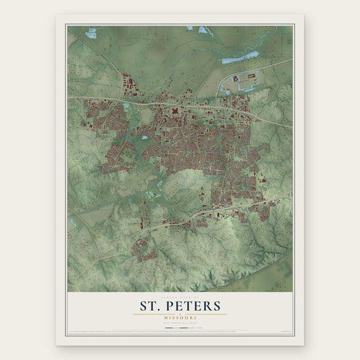 St. Peters, Missouri map print, the full design