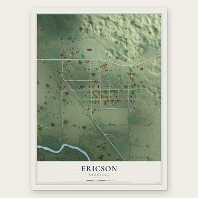 Ericson, Nebraska map print, the full design