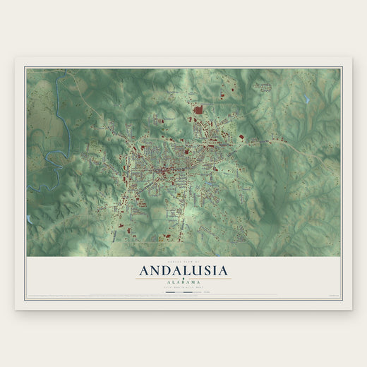 Andalusia, Alabama map print, the full design
