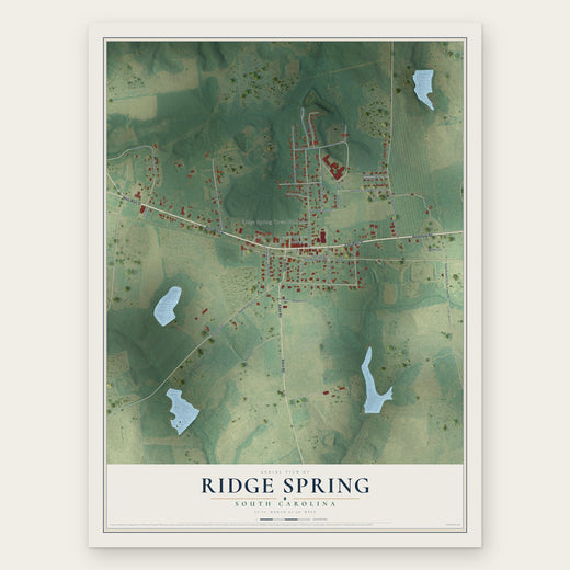 Ridge Spring, South Carolina map print, the full design