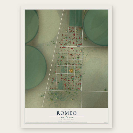 Romeo, Colorado map print, the full design