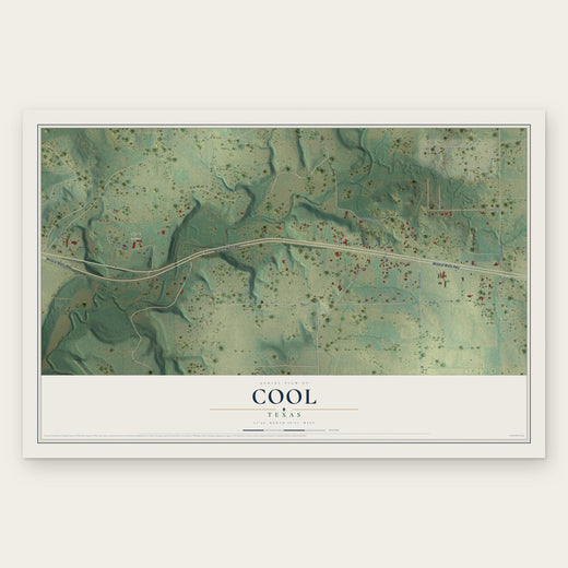 Cool, Texas map print, the full design