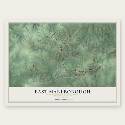 East Marlborough, Pennsylvania map print, the full design