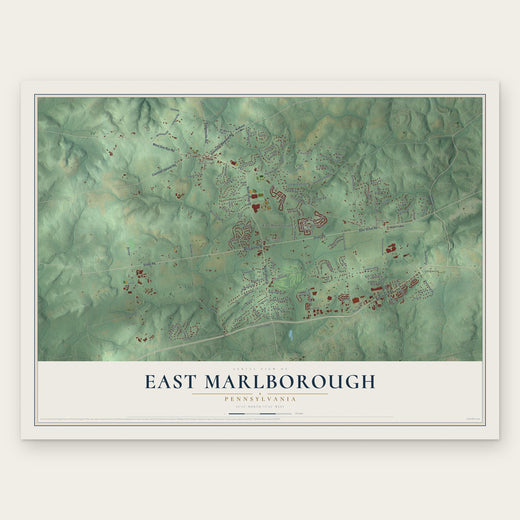 East Marlborough, Pennsylvania map print, the full design