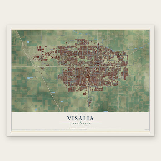 Visalia, California map print, the full design