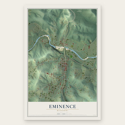 Eminence, Missouri map print, the full design