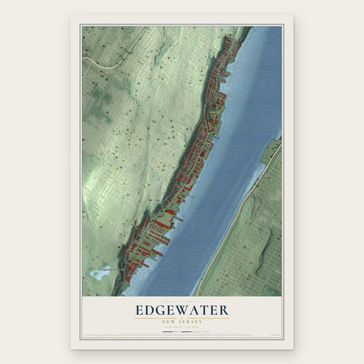 Edgewater, New Jersey map print, the full design