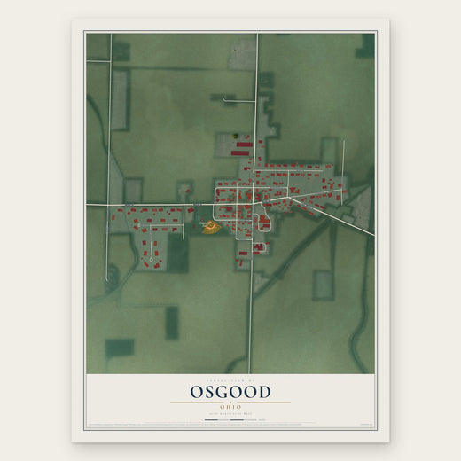 Osgood, Ohio map print, the full design
