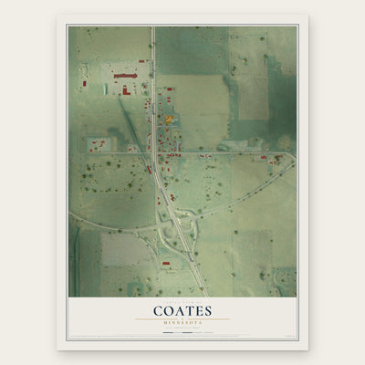 Coates, Minnesota map print, the full design