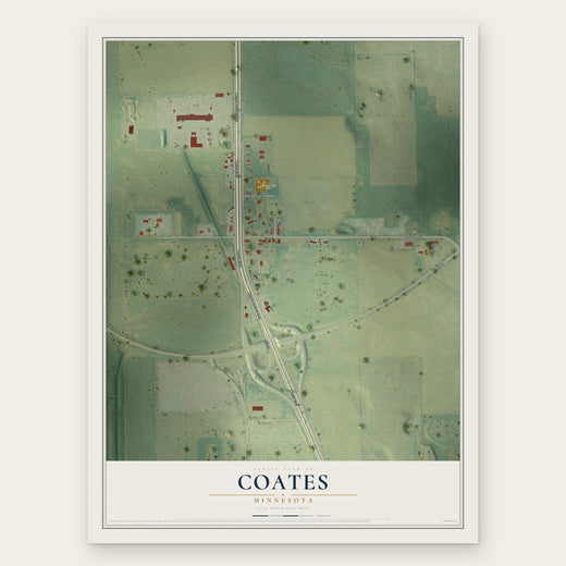 Coates, Minnesota map print, the full design