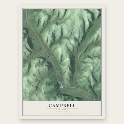 Campbell, New York map print, the full design