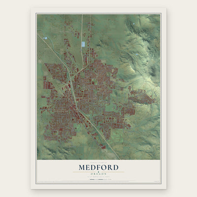 Medford, Oregon map print, the full design