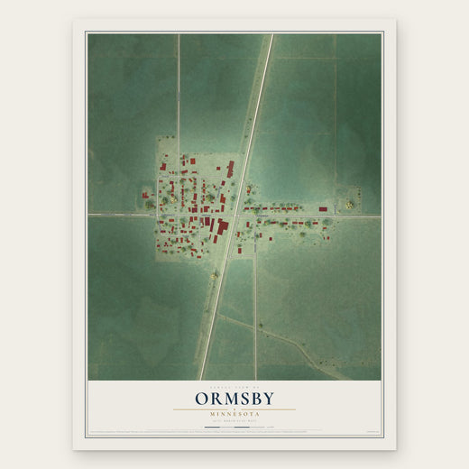 Ormsby, Minnesota map print, the full design