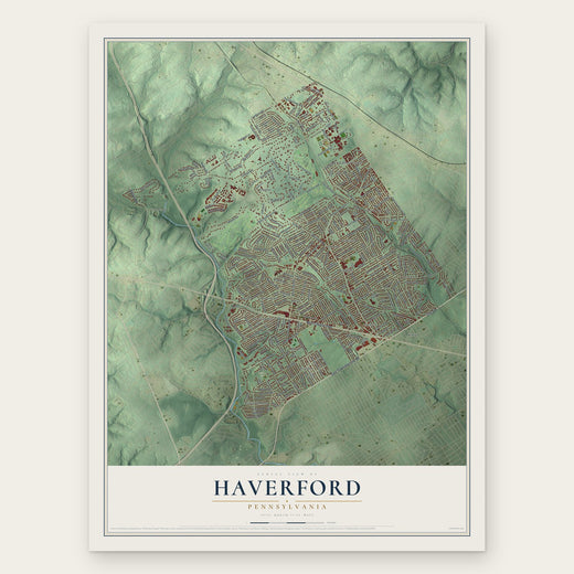 Haverford, Pennsylvania map print, the full design
