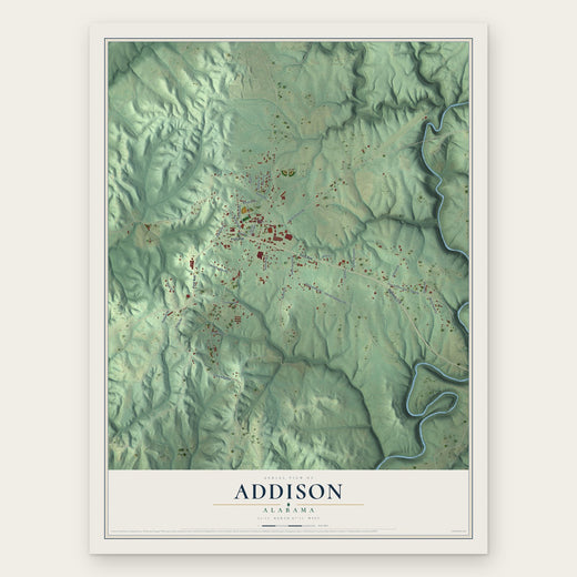 Addison, Alabama map print, the full design