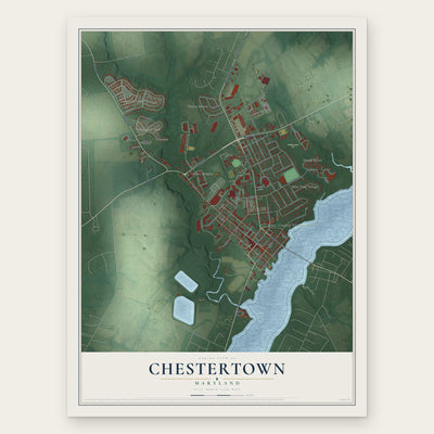 Chestertown, Maryland map print, the full design