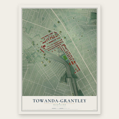 Towanda-Grantley, Maryland map print, the full design