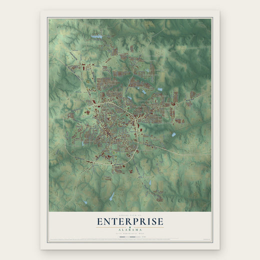 Enterprise, Alabama map print, the full design