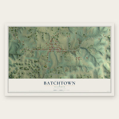 Batchtown, Illinois map print, the full design