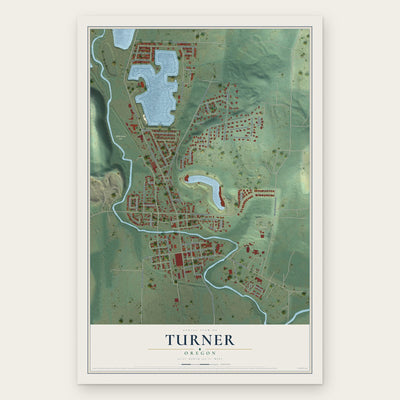 Turner, Oregon map print, the full design