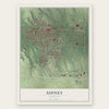 Sidney, Nebraska map print, the full design
