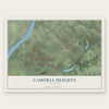 Cahokia Heights, Illinois map print, the full design