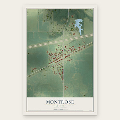 Montrose, Illinois map print, the full design