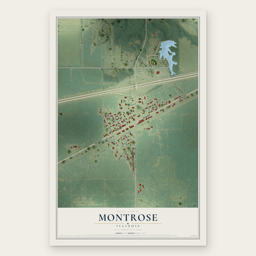 Montrose, Illinois map print, the full design