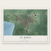 St. Marys, Ohio map print, the full design