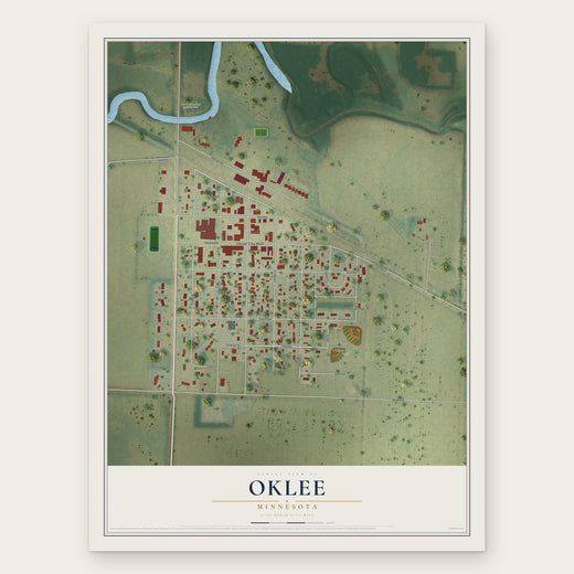 Oklee, Minnesota map print, the full design