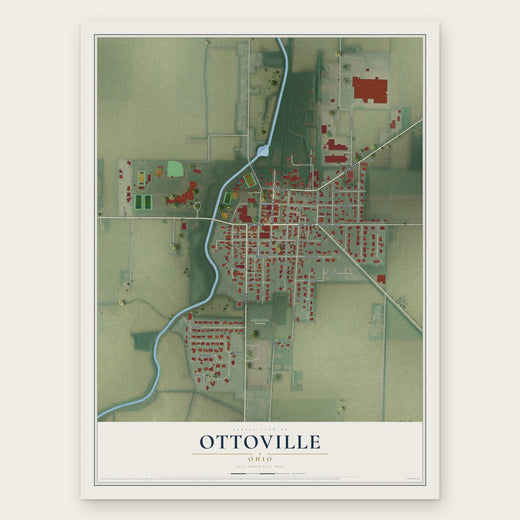 Ottoville, Ohio map print, the full design