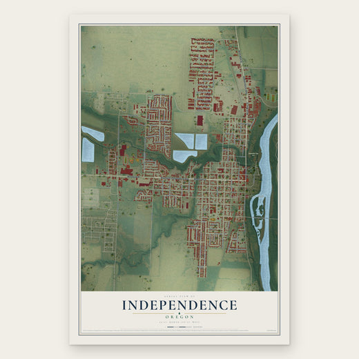 Independence, Oregon map print, the full design