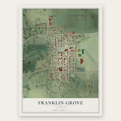 Franklin Grove, Illinois map print, the full design