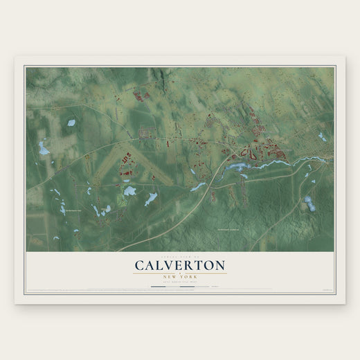 Calverton, New York map print, the full design