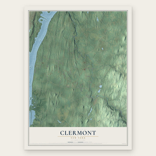 Clermont, New York map print, the full design