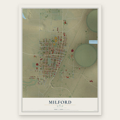 Milford, Utah map print, the full design