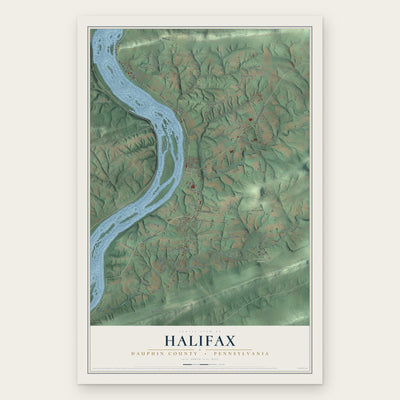 Halifax, Dauphin County, Pennsylvania map print, the full design