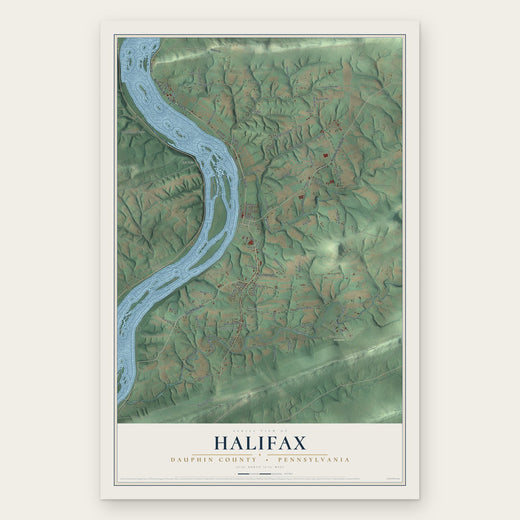 Halifax, Dauphin County, Pennsylvania map print, the full design