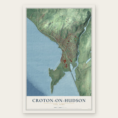 Croton-on-Hudson, New York map print, the full design
