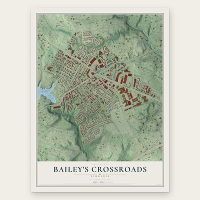Bailey's Crossroads, Virginia map print, the full design