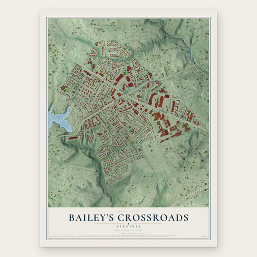 Bailey's Crossroads, Virginia map print, the full design