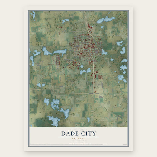 Dade City, Florida map print, the full design