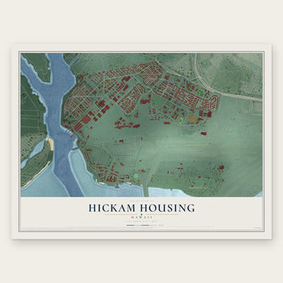 Hickam Housing, Hawaii map print, the full design