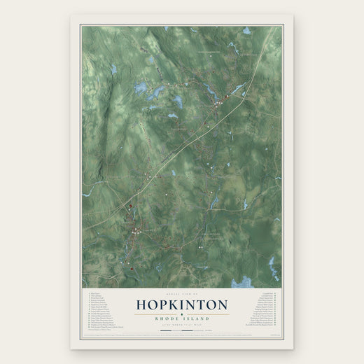 Hopkinton, Rhode Island map print, the full design